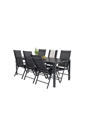 Matgrupp Break med Break matstolar, 205 × 90 cm
