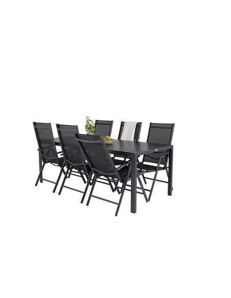 Matgrupp Break med Break matstolar, 205 × 90 cm