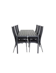 Matgrupp Break med Copacabana matstolar, 205 × 90 cm