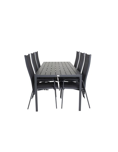 Matgrupp Break med Copacabana matstolar, 205 × 90 cm