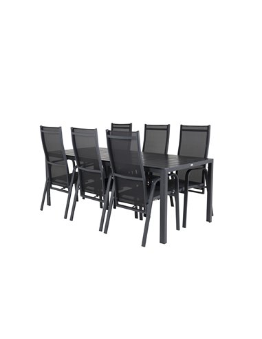 Matgrupp Break med Copacabana matstolar, 205 × 90 cm