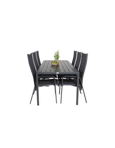 Matgrupp Break med Copacabana matstolar, 205 × 90 cm