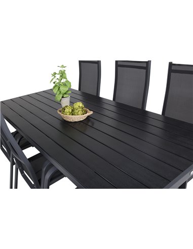 Matgrupp Break med Copacabana matstolar, 205 × 90 cm