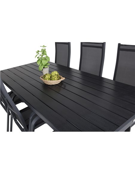 Matgrupp Break med Copacabana matstolar, 205 × 90 cm
