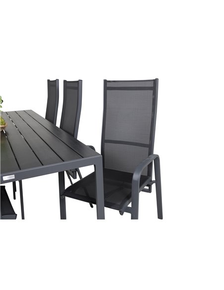 Matgrupp Break med Copacabana matstolar, 205 × 90 cm