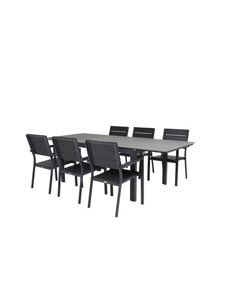 Matgrupp Levels med Levels matstolar, 160 × 100 cm