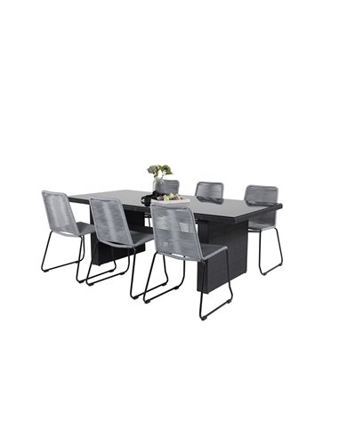 Matgrupp Padova med Lindos matstolar, 200 × 100 cm