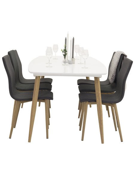 Matgrupp Polar med Windu matstolar, 240 × 100 cm