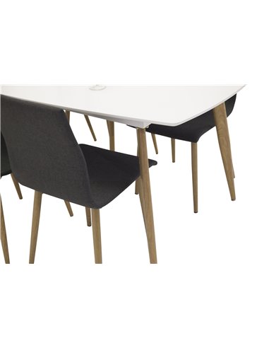 Matgrupp Polar med Windu matstolar, 240 × 100 cm