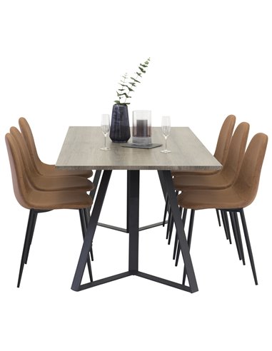 Matgrupp Marina med Polar matstolar, 180 × 90 cm