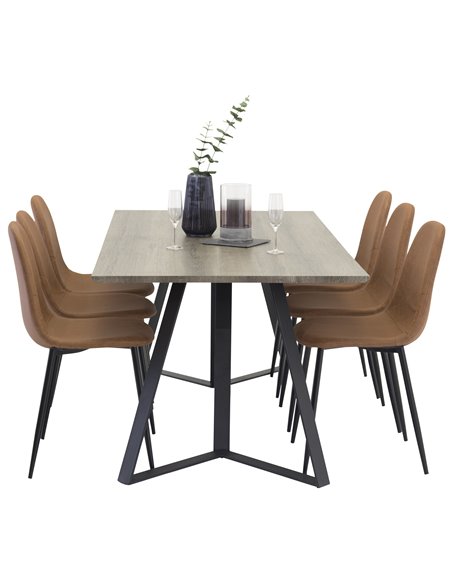 Matgrupp Marina med Polar matstolar, 180 × 90 cm