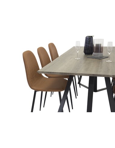 Matgrupp Marina med Polar matstolar, 180 × 90 cm