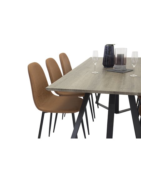 Matgrupp Marina med Polar matstolar, 180 × 90 cm