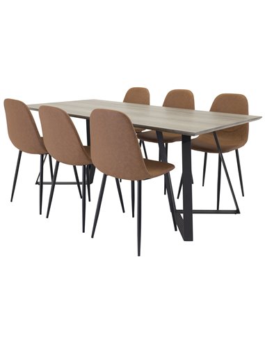 Matgrupp Marina med Polar matstolar, 180 × 90 cm