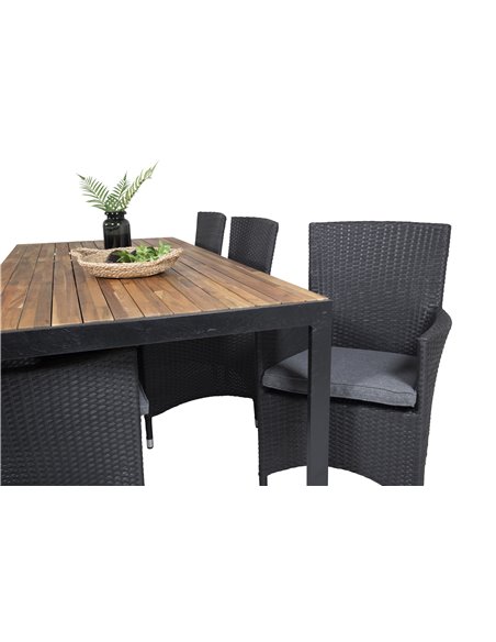 Matgrupp Bois med Malin matstolar, 205 × 90 cm