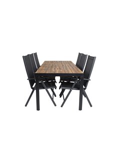Matgrupp Bois med Break matstolar, 205 × 90 cm