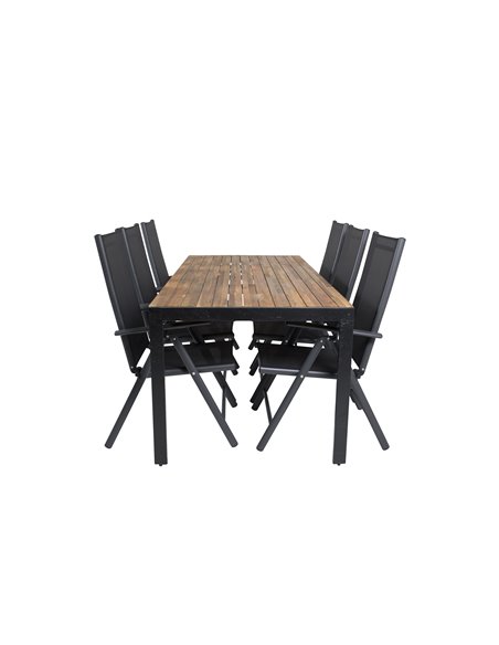 Matgrupp Bois med Break matstolar, 205 × 90 cm
