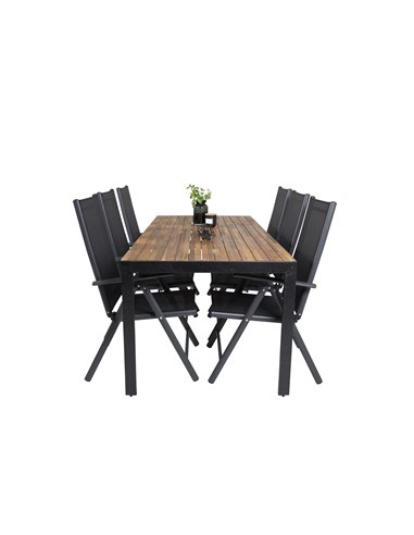 Matgrupp Bois med Break matstolar, 205 × 90 cm