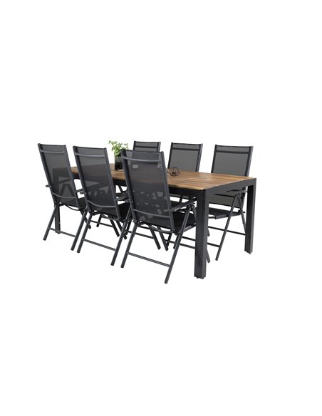 Matgrupp Bois med Break matstolar, 205 × 90 cm