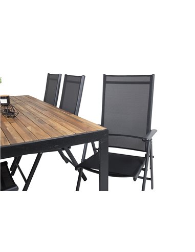 Matgrupp Bois med Break matstolar, 205 × 90 cm