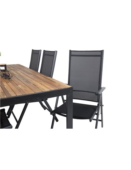 Matgrupp Bois med Break matstolar, 205 × 90 cm