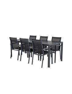 Matgrupp Break med Parma matstolar, 205 × 90 cm 2