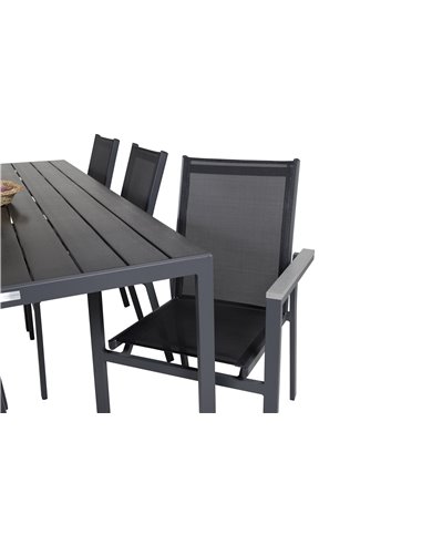 Matgrupp Break med Parma matstolar, 205 × 90 cm