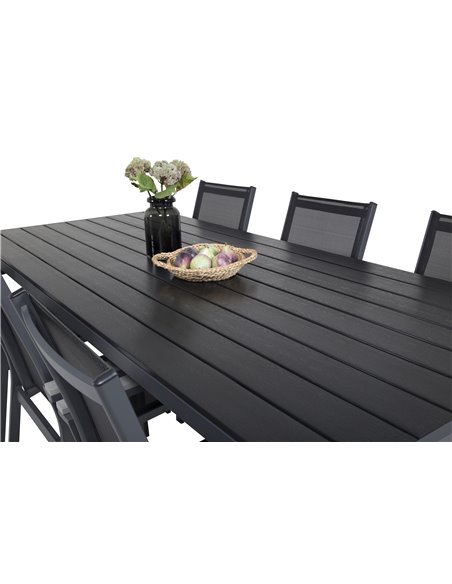 Matgrupp Break med Parma matstolar, 205 × 90 cm