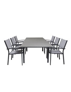 Matgrupp Levels med Copacabana matstolar, 160 × 100 cm