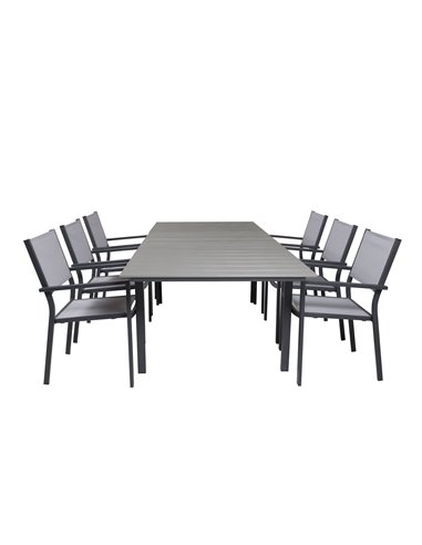 Matgrupp Levels med Copacabana matstolar, 160 × 100 cm