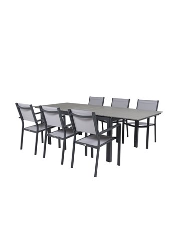 Matgrupp Levels med Copacabana matstolar, 160 × 100 cm