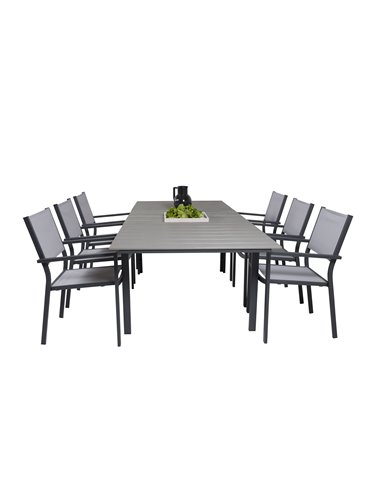 Matgrupp Levels med Copacabana matstolar, 160 × 100 cm