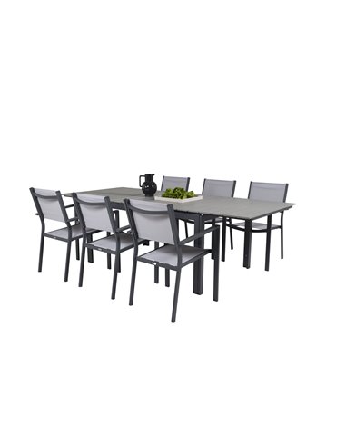 Matgrupp Levels med Copacabana matstolar, 160 × 100 cm