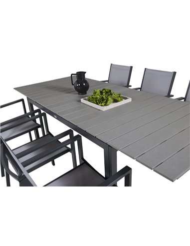 Matgrupp Levels med Copacabana matstolar, 160 × 100 cm