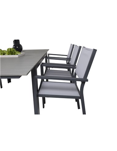 Matgrupp Levels med Copacabana matstolar, 160 × 100 cm