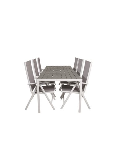 Matgrupp Break med Break matstolar, 205 × 90 cm