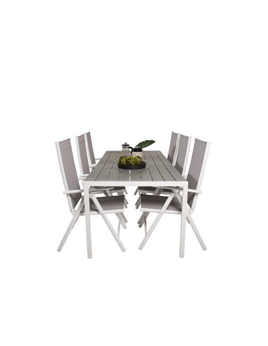 Matgrupp Break med Break matstolar, 205 × 90 cm