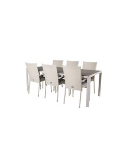 Matgrupp Break med Anna matstolar, 205 × 90 cm 2