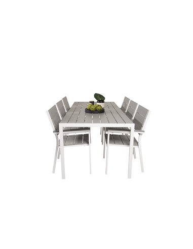Matgrupp Break med Levels matstolar, 205 × 90 cm