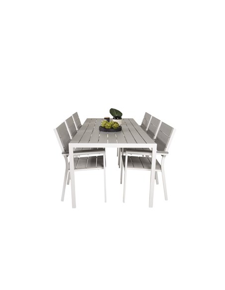 Matgrupp Break med Levels matstolar, 205 × 90 cm