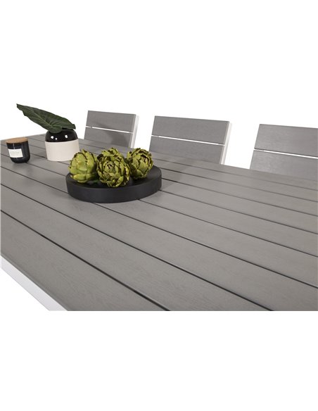 Matgrupp Break med Levels matstolar, 205 × 90 cm