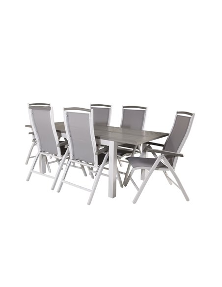 Matgrupp Albany med Albany matstolar, 152 × 90 cm