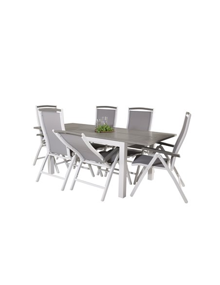 Matgrupp Albany med Albany matstolar, 152 × 90 cm