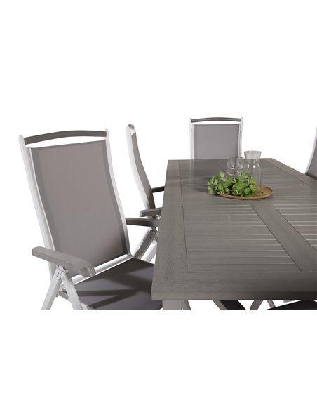 Matgrupp Albany med Albany matstolar, 152 × 90 cm