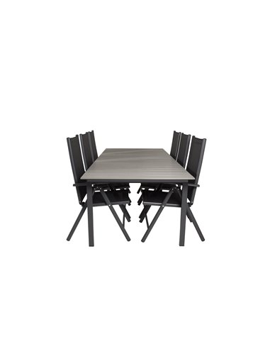 Matgrupp Levels med Break matstolar, 224 × 100 cm