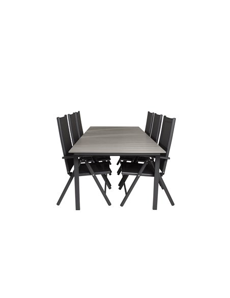 Matgrupp Levels med Break matstolar, 224 × 100 cm