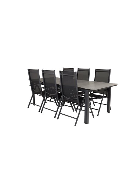 Matgrupp Levels med Break matstolar, 224 × 100 cm