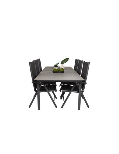Matgrupp Levels med Break matstolar, 224 × 100 cm