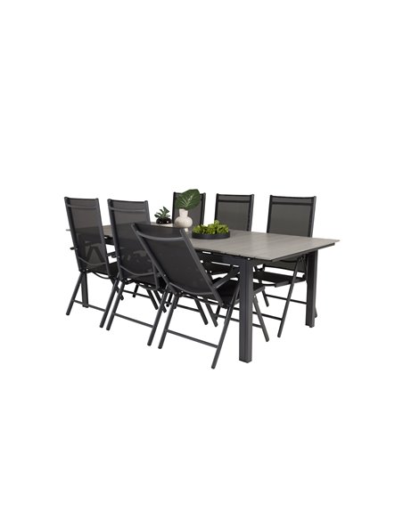 Matgrupp Levels med Break matstolar, 224 × 100 cm