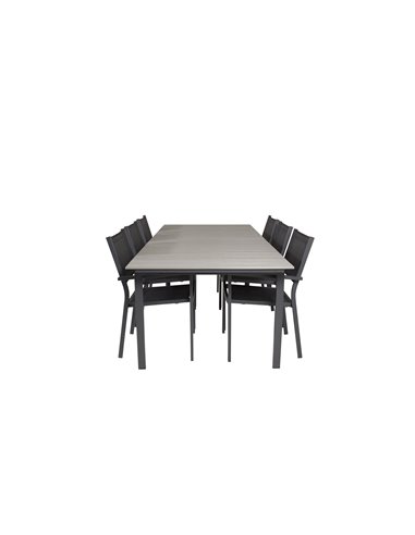 Matgrupp Levels med Copacabana matstolar, 224 × 100 cm